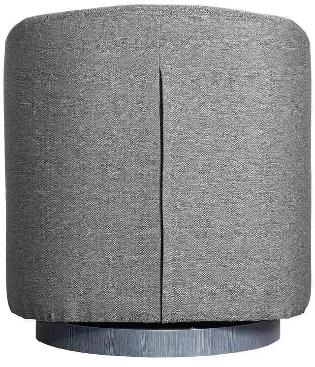 Alt view image 6 of 7 - Flash Furniture Landon Upholstered Barrel Chair, Commercial 360° Swivel Club Style Chair, Sloped Armrests, Woodgrain Vinyl Wrapped Metal Base, Dark Gray Fabric