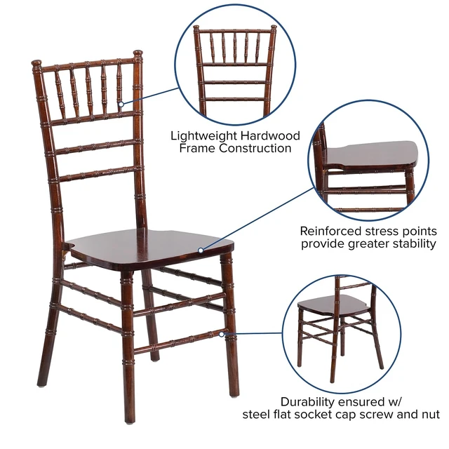 Alt view image 4 of 7 - HERCULES Series Fruitwood Chiavari Chair, 18"D x 15.75"W x 36.25"H, Set of 1