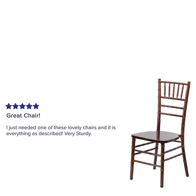 Alt view image 3 of 7 - HERCULES Series Fruitwood Chiavari Chair, 18"D x 15.75"W x 36.25"H, Set of 1