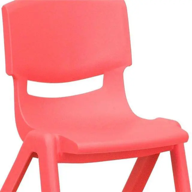 Alt view image 20 of 20 - 2 Pack Red Plastic Stackable School Chair with 12" Seat Height