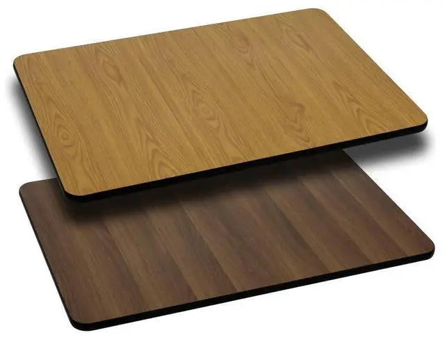 Alt view image 4 of 6 - 30'' x 42'' Rectangular Table Top with Natural or Walnut Reversible Laminate Top