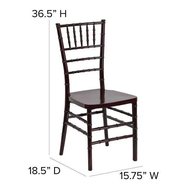 Alt view image 3 of 7 - HERCULES PREMIUM Series Mahogany Resin Stacking Chiavari Chair