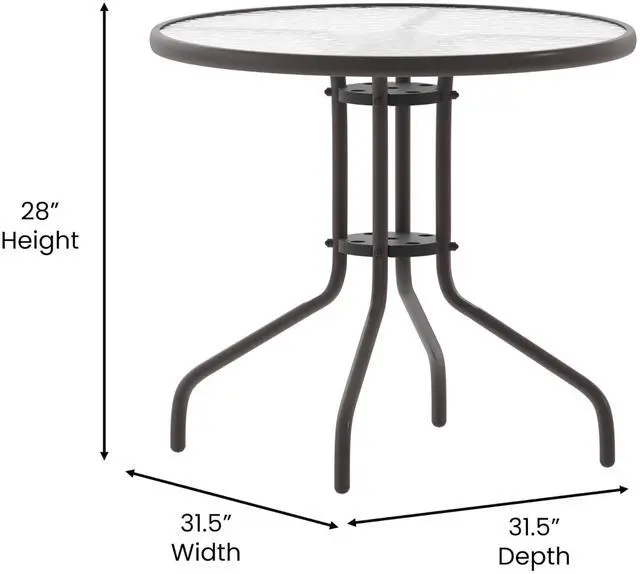 Alt view image 13 of 14 - Flash Furniture Bellamy Round Tempered Glass and Metal Table 31.5" Bronze (TLH0702BZ)