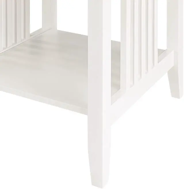 Alt view image 7 of 7 - Office Depot Home Furnishings Sierra End Table with Lower Storage Shelf and Mission Style Side Panels, White