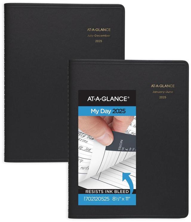 Main image of 2025 AT-A-GLANCE® 8-Person Daily Appointment Book, 2-Volume Set, 8-1/2" x 11", Black, January To December, 7021205