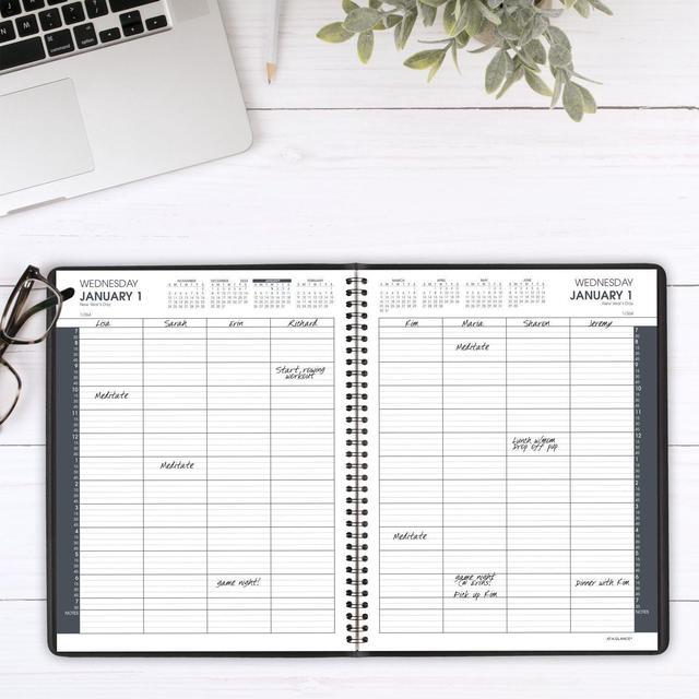 Alt view image 2 of 7 - 2025 AT-A-GLANCE® 8-Person Daily Appointment Book, 2-Volume Set, 8-1/2" x 11", Black, January To December, 7021205