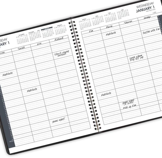 Alt view image 4 of 7 - 2025 AT-A-GLANCE® 8-Person Daily Appointment Book, 2-Volume Set, 8-1/2" x 11", Black, January To December, 7021205