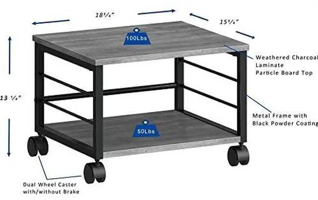Alt view image 5 of 6 - Lorell Underdesk Mobile Machine Stand