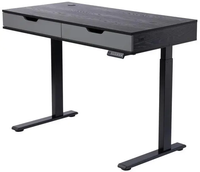 Main image of Realspace® Smart Electric 48"W Height-Adjustable Standing Desk, Black/Gray