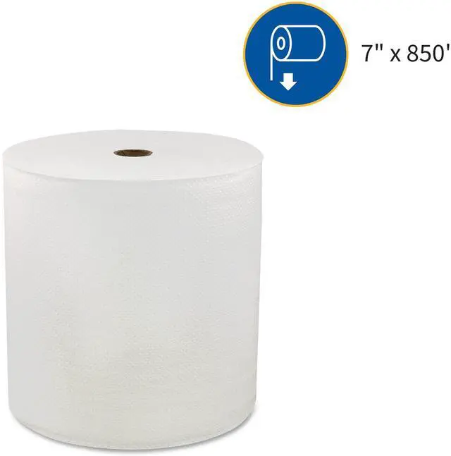 Alt view image 18 of 18 - Genuine Joe Hard Wound Roll Towel 1-Ply 7"x850' 6RL/CT White 96850