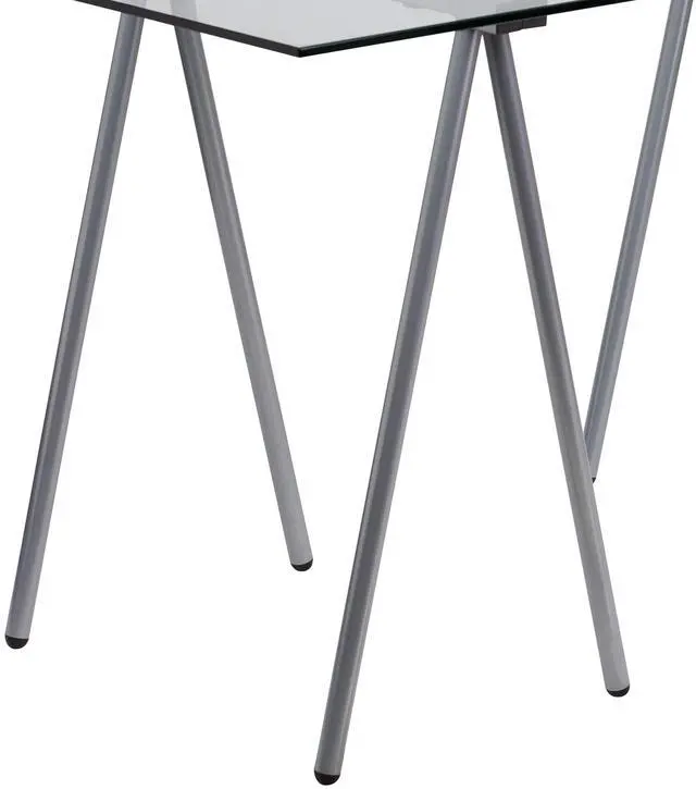 Alt view image 9 of 10 - Glass Computer Desk with Silver Metal Frame