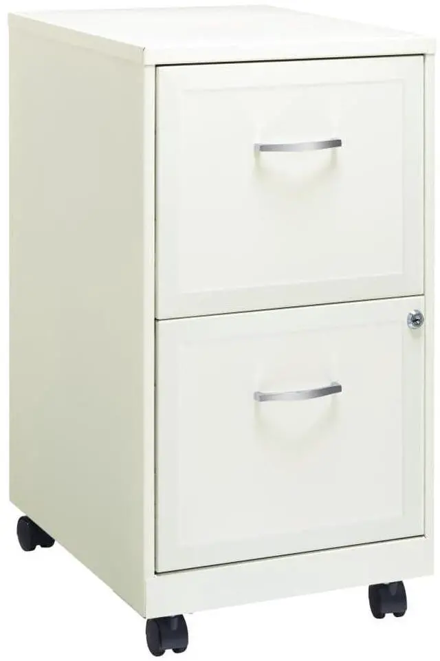 Main image of Realspace 18"D SOHO Vertical Letter-Size Mobile File Cabinet, 2 Drawers, Pearl White