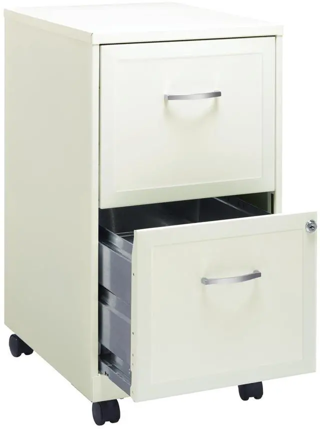 Alt view image 5 of 7 - Realspace 18"D SOHO Vertical Letter-Size Mobile File Cabinet, 2 Drawers, Pearl White