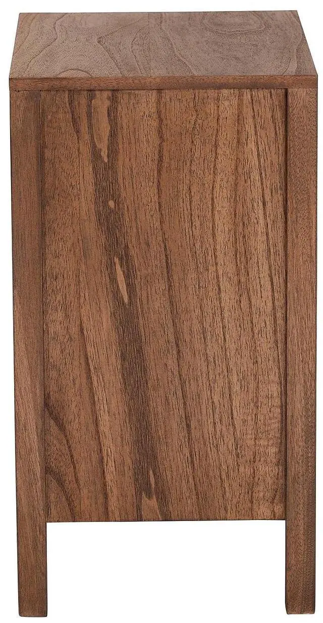 Alt view image 11 of 14 - Baxton Studio Holitz Modern Bohemian Walnut Brown Finished Bayur Wood Nightstand