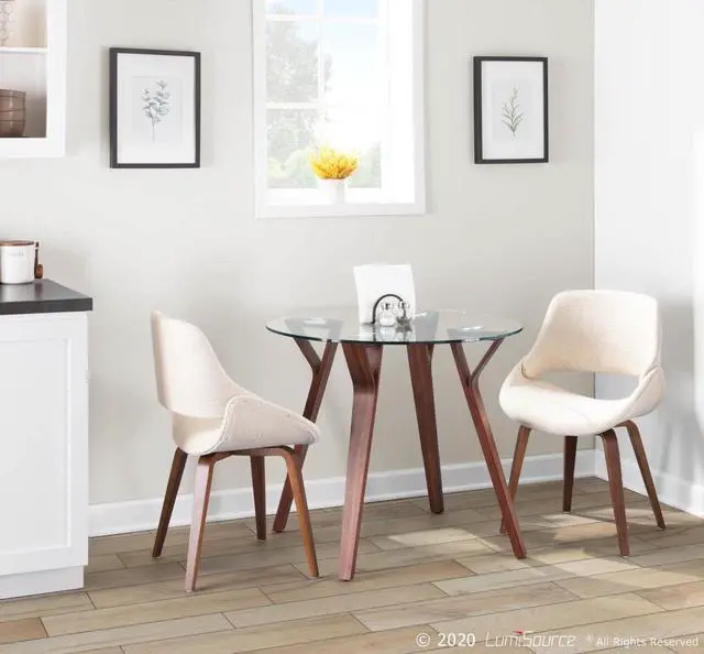 Alt view image 7 of 7 - LumiSource Folia Round Dinette, Dining Height Table, Square Dinette Table, Small Dining Table for 4, Kitchen Table