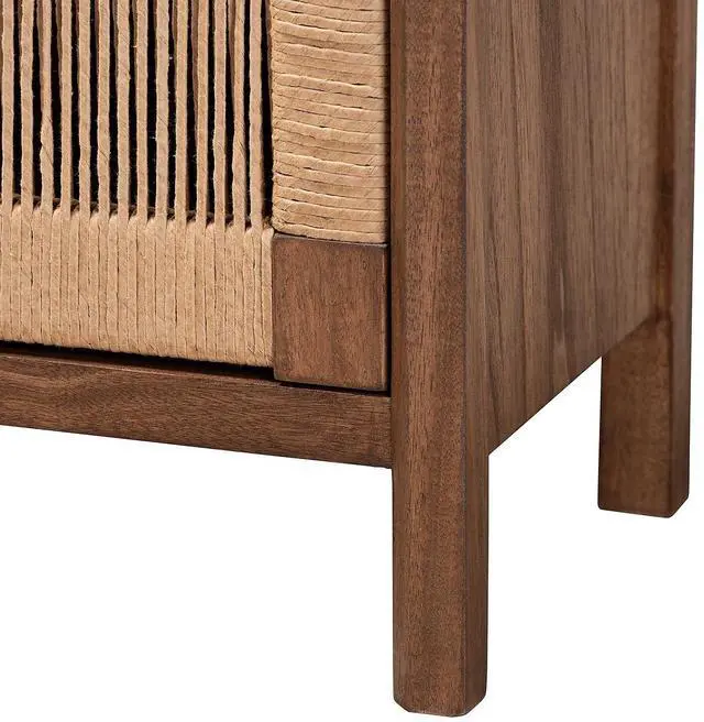Alt view image 13 of 14 - Baxton Studio Holitz Modern Bohemian Walnut Brown Finished Bayur Wood Nightstand
