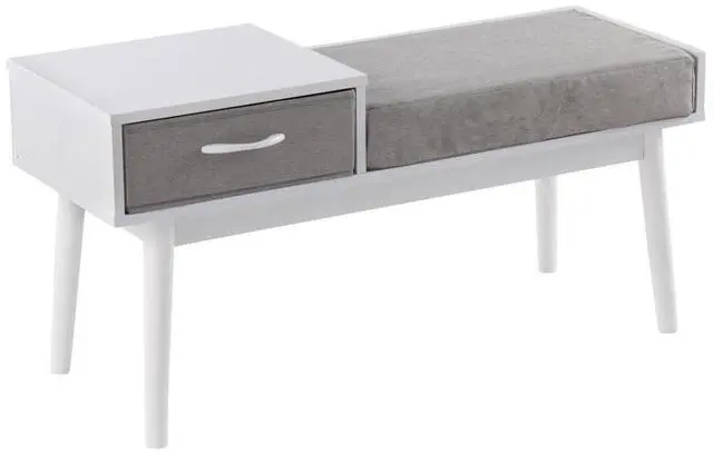 Main image of LumiSource Telephone Bench, Fabric Upholstered Bench, Bench for Entryway, Bed Bench for Bedroom, Bench with Storage and Seating