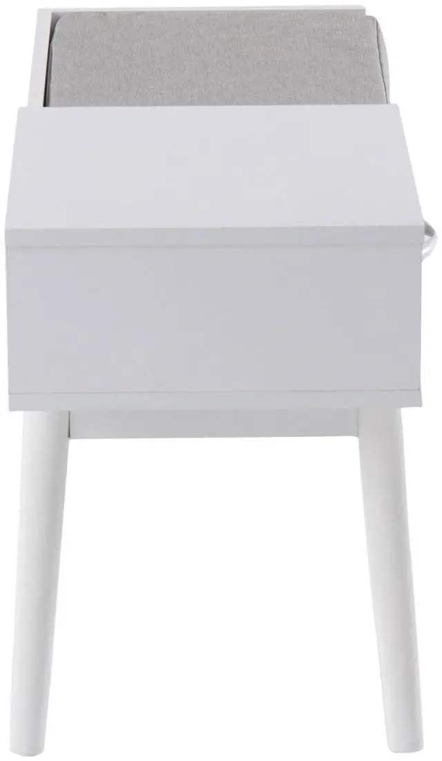 Alt view image 3 of 7 - LumiSource Telephone Bench, Fabric Upholstered Bench, Bench for Entryway, Bed Bench for Bedroom, Bench with Storage and Seating