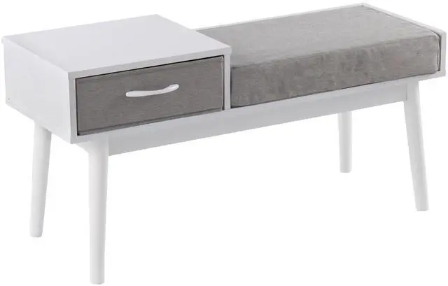 Alt view image 2 of 7 - LumiSource Telephone Bench, Fabric Upholstered Bench, Bench for Entryway, Bed Bench for Bedroom, Bench with Storage and Seating