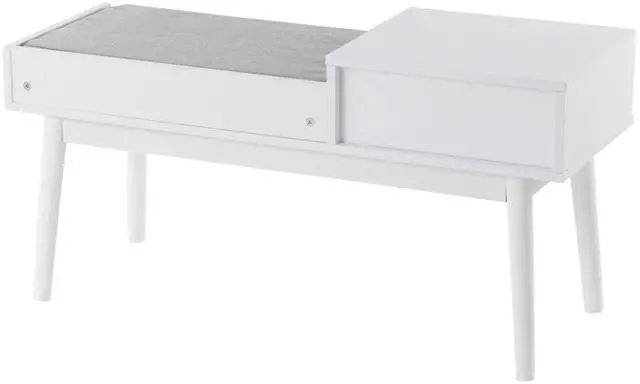 Alt view image 4 of 7 - LumiSource Telephone Bench, Fabric Upholstered Bench, Bench for Entryway, Bed Bench for Bedroom, Bench with Storage and Seating