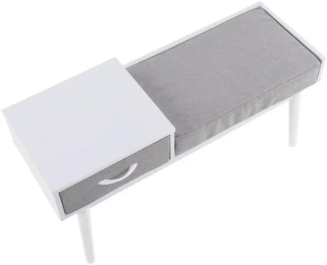 Alt view image 7 of 7 - LumiSource Telephone Bench, Fabric Upholstered Bench, Bench for Entryway, Bed Bench for Bedroom, Bench with Storage and Seating