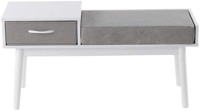 Alt view image 6 of 7 - LumiSource Telephone Bench, Fabric Upholstered Bench, Bench for Entryway, Bed Bench for Bedroom, Bench with Storage and Seating