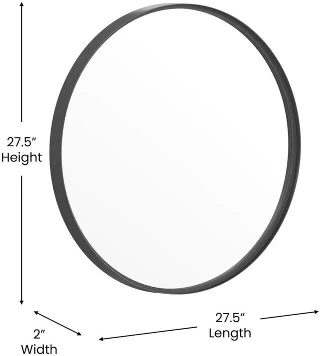 Alt view image 18 of 19 - Flash Furniture Jennifer Round Metal Framed Wall Mirror 27.5" Black (HFMHD75G412315)
