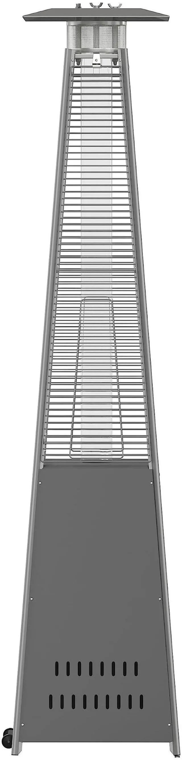 Alt view image 7 of 7 - Flash Furniture Outdoor Patio Heater with Wheels - Slate Gray - 42,000 BTU - 7.5 Feet Tall - Stainless Steel - For Residential and Commercial Use