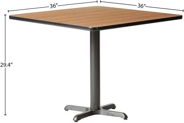 Alt view image 7 of 8 - Flash Furniture HDBF1012-GG 36" Square Walnut Laminate Table Set with 4 Black Trapezoidal Back Banquet Chairs