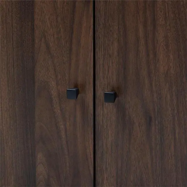 Alt view image 19 of 19 - Baxton Studio Rossin Modern and Contemporary Walnut Brown Finished 2-Door Wood Entryway Shoe Storage Cabinet with Open Shelf