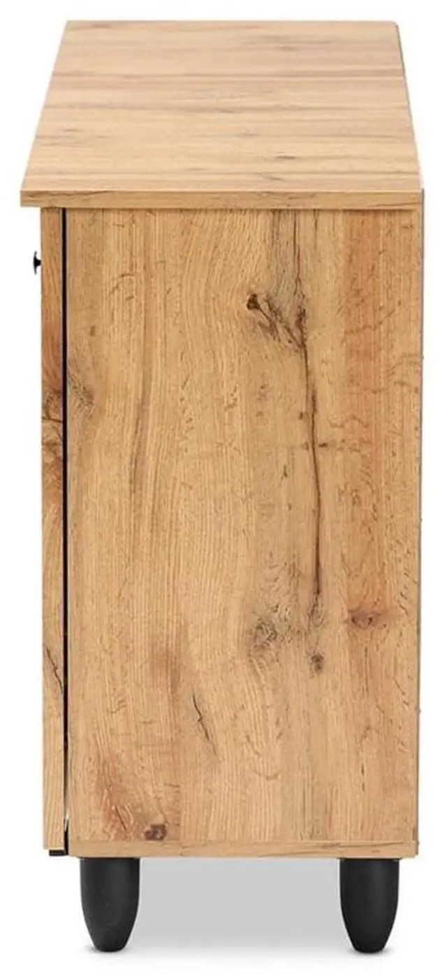 Alt view image 19 of 20 - Baxton Studio Winda Modern and Contemporary Oak Brown Finished Wood 3-Door Shoe Cabinet