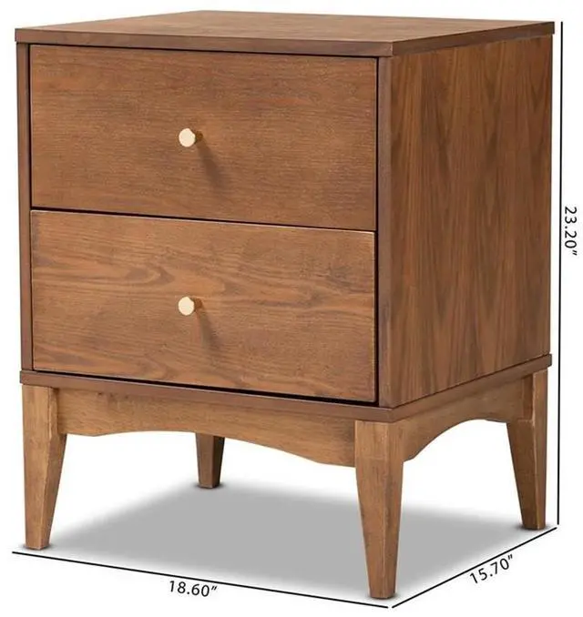 Alt view image 9 of 14 - BAXTON STUDIO 193-11301-ZORO Landis Mid-Century Ash Walnut Finished Wood