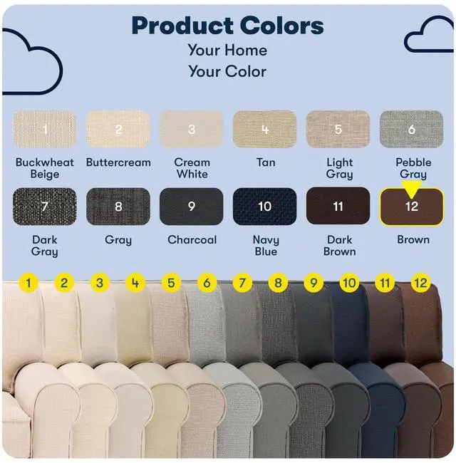 Alt view image 5 of 7 - Serta Copenhagen 73" Rolled Arm Sofa, Easy Care Polyester, Soft Pillow Back, Pocket Coil Seat Cushions, Removable Covers, Loveseat or Couch for Small Spaces, Living Rooms or Bedrooms, Brown