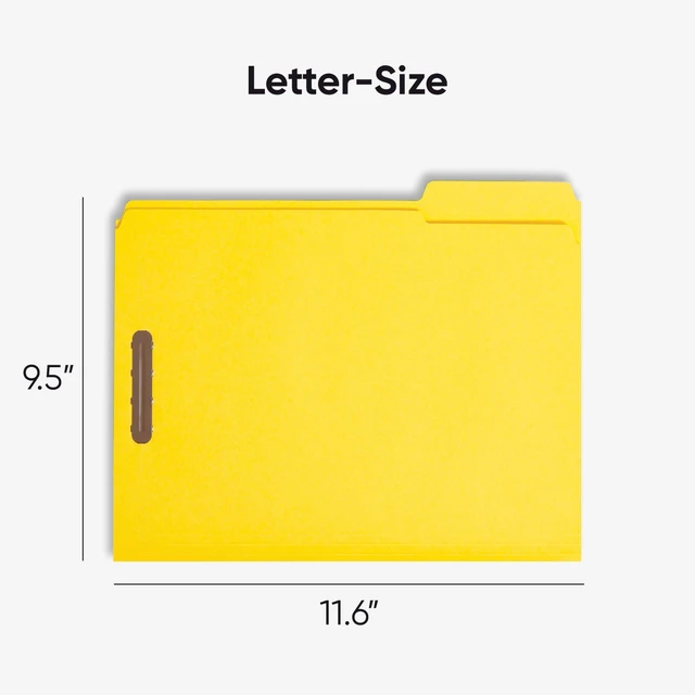 Alt view image 3 of 7 - Fastener File Folders, Reinforced 1/3-Cut Tabs, 2 Fasteners, Letter Size, Assorted Coolors, 50 per Box (11975)