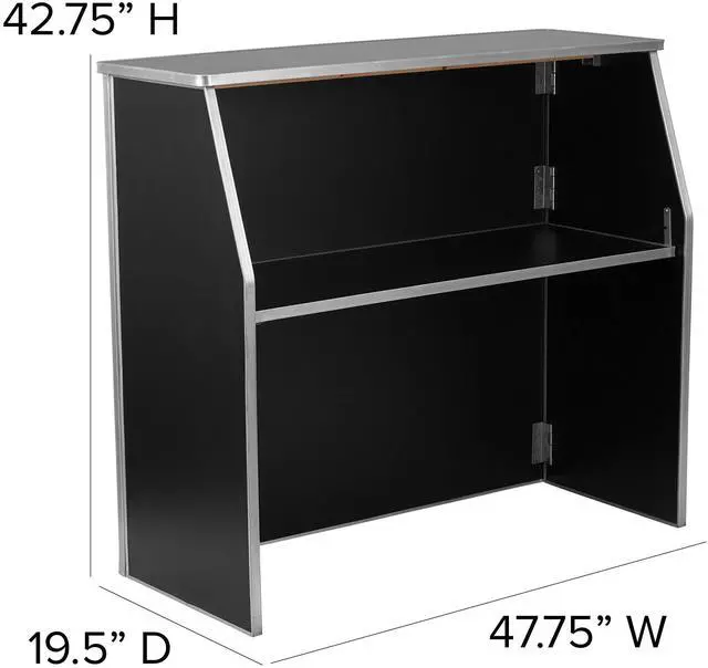 Alt view image 10 of 13 - 4' Black Laminate Foldable Bar