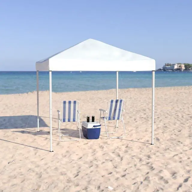 Alt view image 14 of 20 - 8'x8' White Outdoor Pop Up Event Slanted Leg Canopy Tent with Carry Bag