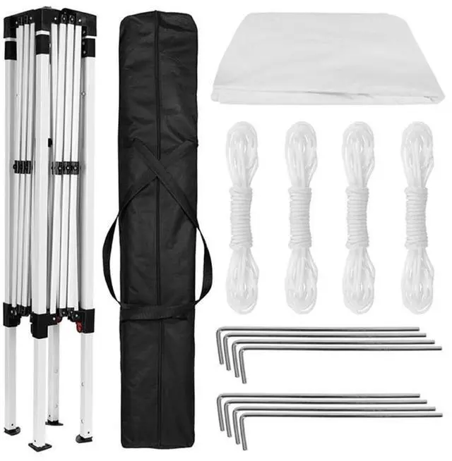 Alt view image 17 of 20 - 8'x8' White Outdoor Pop Up Event Slanted Leg Canopy Tent with Carry Bag