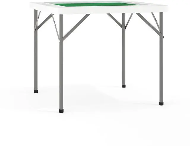 Alt view image 9 of 15 - 34.5" Square 4-Player Folding Card Game Table with Green Playing Surface and Cup Holders