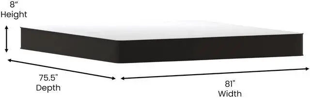 Alt view image 17 of 19 - Flash Furniture Capri Comfortable Sleep 8" Foam and Innerspring Hybrid Mattress King (CLE238BK)