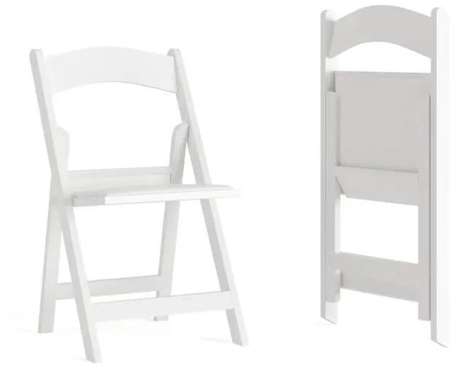 Alt view image 11 of 17 - Hercules Folding Chair - White Resin - 2 Pack 1000LB Weight Capacity Comfortable Event Chair - Light Weight Folding Chair