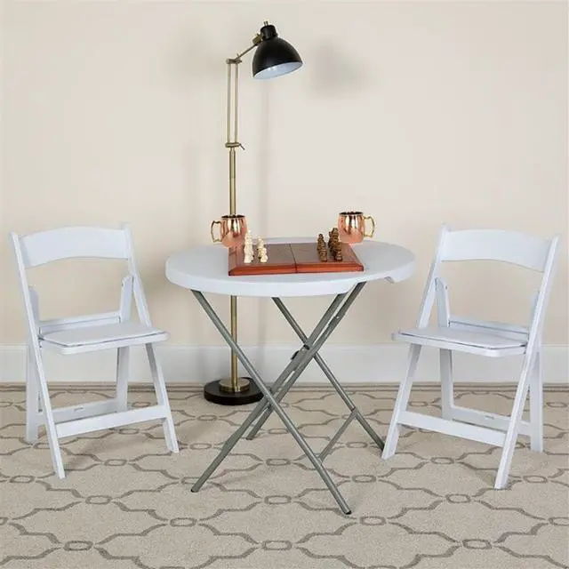 Alt view image 13 of 17 - Hercules Folding Chair - White Resin - 2 Pack 1000LB Weight Capacity Comfortable Event Chair - Light Weight Folding Chair
