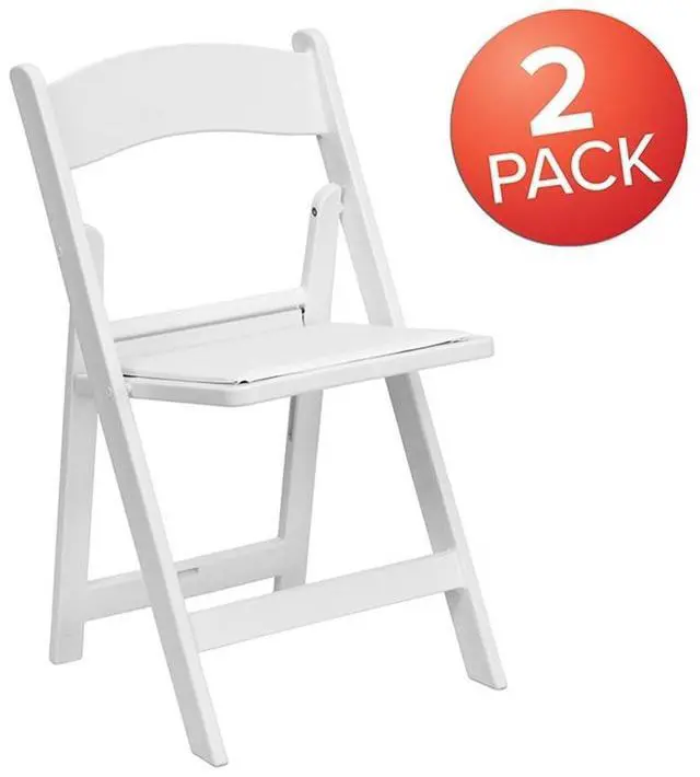 Alt view image 17 of 17 - Hercules Folding Chair - White Resin - 2 Pack 1000LB Weight Capacity Comfortable Event Chair - Light Weight Folding Chair