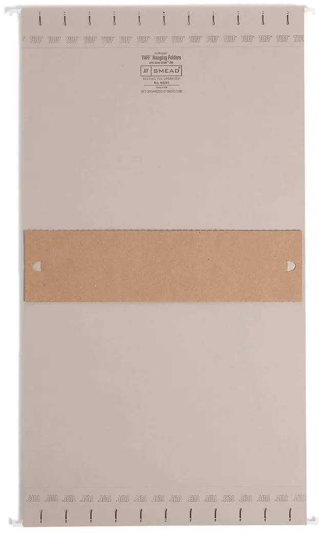 Alt view image 2 of 8 - Smead TUFF Extra Capacity Box Bottom Hanging Folder, 3" Expansion, 1/3-Cut Easy Slide Tab, Letter Size, Steel Gray, 18 per Box (64241)