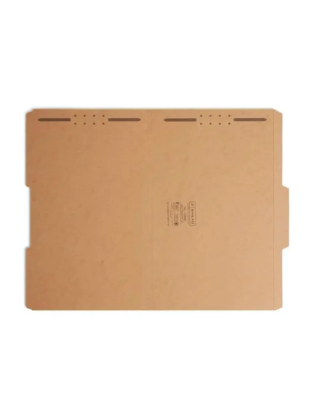 Alt view image 2 of 7 - Fastener File Folder, 2 Fasteners, Reinforced 2/5-Cut Tab Right of Center Position, Guide Height, Legal Size, Kraft, 50 per Box (19880)