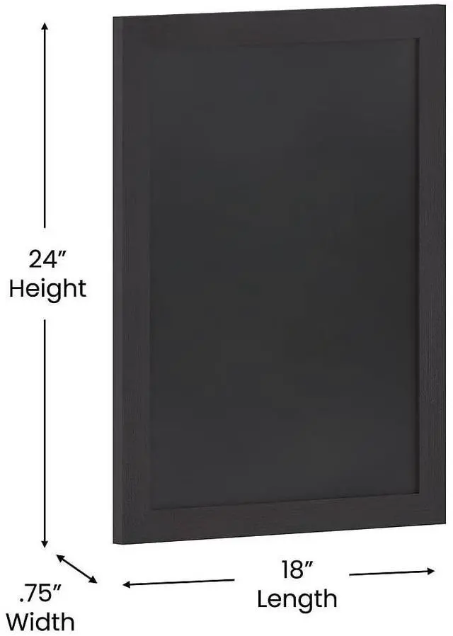 Alt view image 15 of 19 - Flash Furniture Canterbury Wall Mount Magnetic Chalkboard Sign Black 18" x 24" (HGWAGDIS952315)