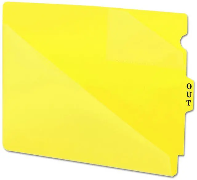 Alt view image 8 of 9 - End Tab Poly Out Guides, Two-Pocket Style, 1/3-Cut End Tab, Out, 8.5 x 11, Yellow, 50/Box