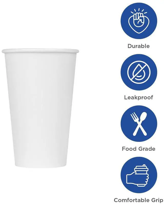Alt view image 6 of 7 - Karat 20 oz Paper Hot Coffee Cups [600 ct] White Disposable Cup for Hot/ Cold Drinks and Beverages, 90mm (C-K520W)
