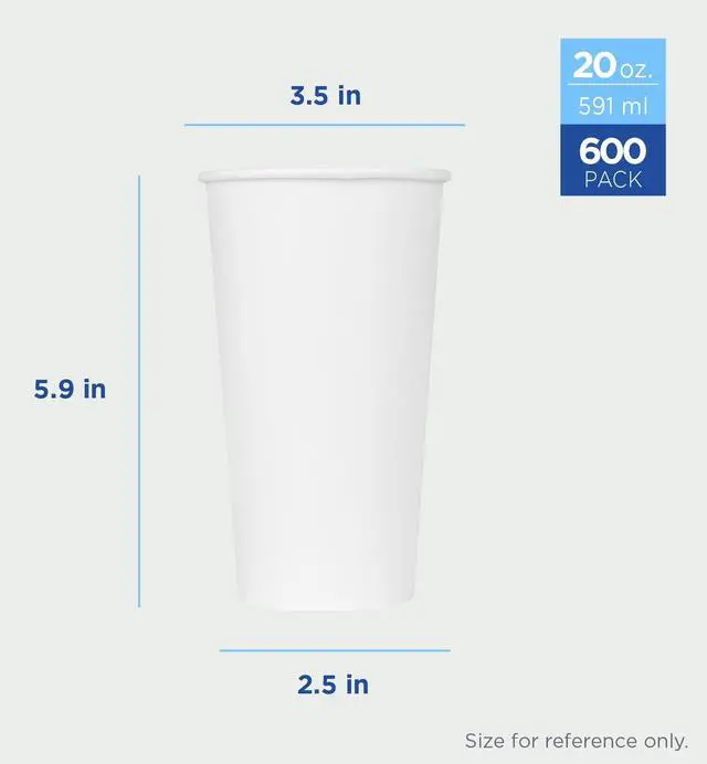 Alt view image 5 of 7 - Karat 20 oz Paper Hot Coffee Cups [600 ct] White Disposable Cup for Hot/ Cold Drinks and Beverages, 90mm (C-K520W)