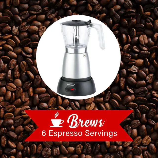 Alt view image 3 of 8 - Brentwood TS-119S 6-Cup Electric Moka Pot Espresso Machine (Silver)