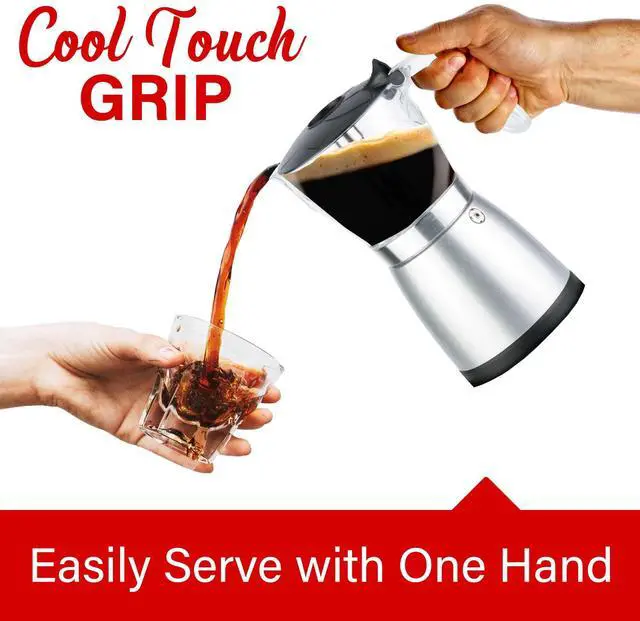 Alt view image 5 of 8 - Brentwood TS-119S 6-Cup Electric Moka Pot Espresso Machine (Silver)